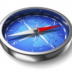 Blue metal compass